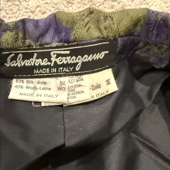 Salvatore Ferragamo Purple and Green Floral Silk Blazer - Picture 4 of 8